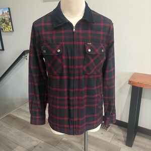 Wrangler Men's Plaid Shirt Jacket in Red and Black